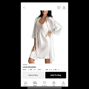 NWT Linea Donatella "Mrs" Satin Wrap Robe & Nightgown